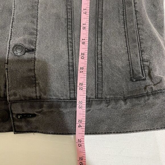 7 Diamonds Men’s Mac Denim Jacket Trucker Charcoal Jean Size Small Button Front - Picture 5 of 9